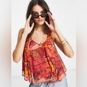 Free People! Strawberry Tank in Meadow Combo NWT!